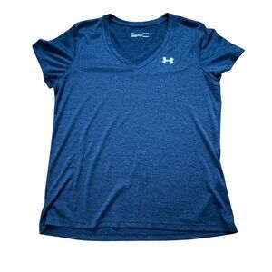Under Armour UA Tech V-Neck T-Shirt-Blue-Size L-GUC